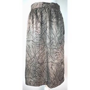Vintage Mister Leonard Metallic Shiny Geometric Midi Slip Skirt Sz 12 80s